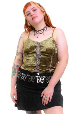 Ria Sage Velvet Lace-Up Top -TUNNEL Vision Outlet 256A8982 698f6158 264d 4a4c 8be3 4cf5675040ae