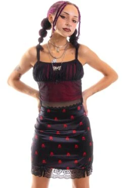 Kiki Heart Crossbones Lace-Trim Mini Skirt 28 Kiki Heart Crossbones Lace-Trim Mini Skirt -TUNNEL Vision Outlet 256A9163 2