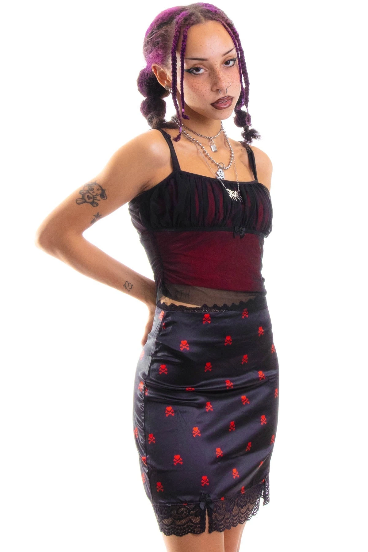 Kiki Heart Crossbones Lace-Trim Mini Skirt 11 Kiki Heart Crossbones Lace-Trim Mini Skirt - Image 9