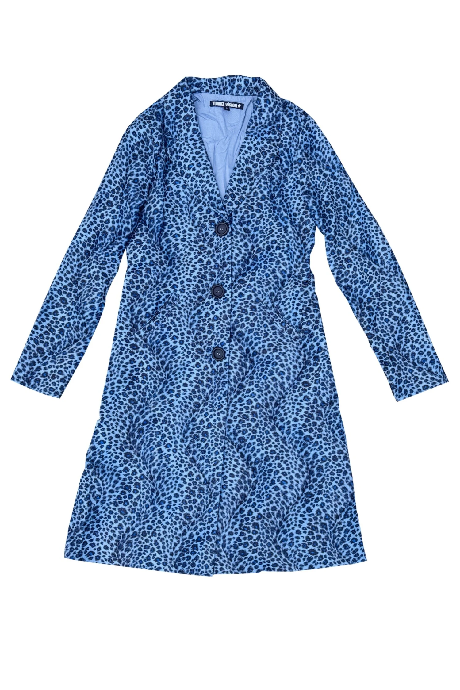 Mazzy Blue Cheetah Longline Jacket 4 Mazzy Blue Cheetah Longline Jacket - Image 2