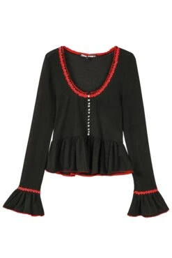 PRE-ORDER: Doll Face Black Pointelle Babydoll Top
