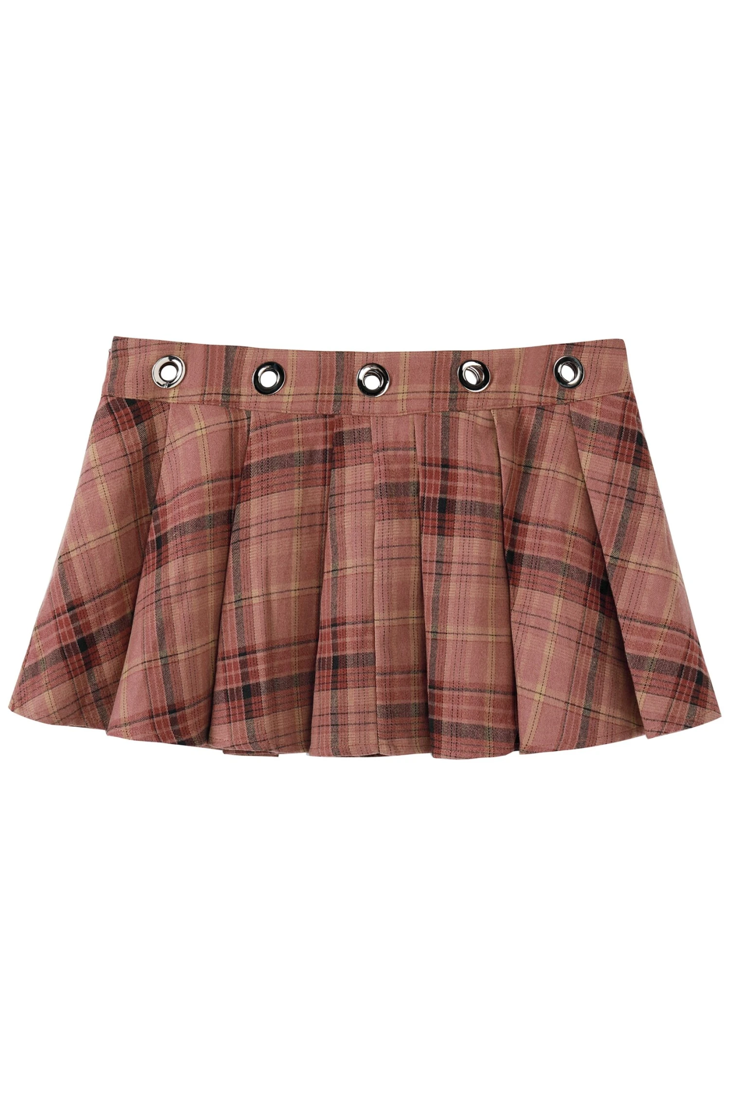 PRE-ORDER: Peekaboo Plaid Grommet Mini Skirt 4 PRE-ORDER: Peekaboo Plaid Grommet Mini Skirt - Image 2