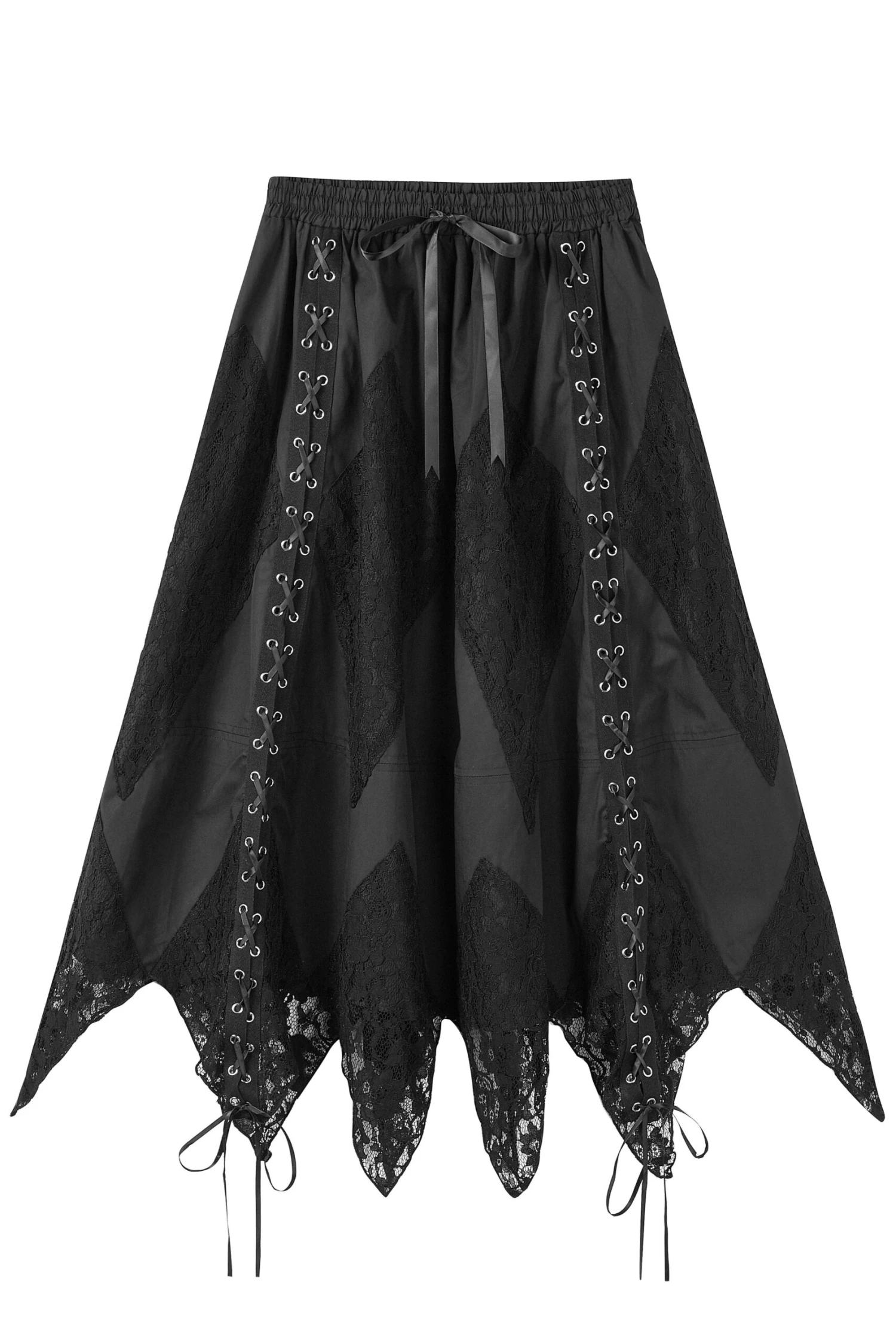 PRE-ORDER: Overload Black Handkerchief Maxi Skirt 3 PRE-ORDER: Overload Black Handkerchief Maxi Skirt