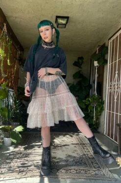 Louisa May Sheer Floral Ruffle Skirt 27 Louisa May Sheer Floral Ruffle Skirt -TUNNEL Vision Outlet AFSSAS