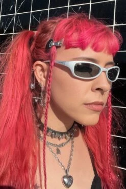 Cat Viper Silver Sunglasses -TUNNEL Vision Outlet AHEERHERH