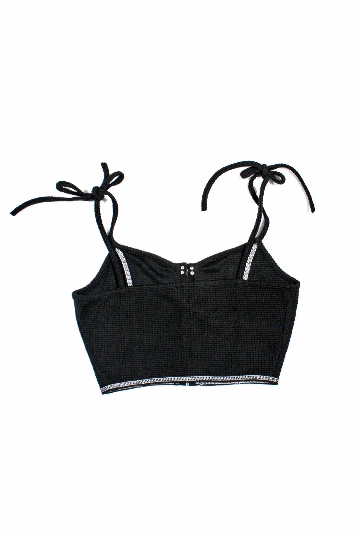 Caroline Black Shoulder Tie Crop Cami 5 Caroline Black Shoulder Tie Crop Cami - Image 3