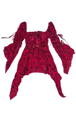Desdemona Red Velvet Mix Dress