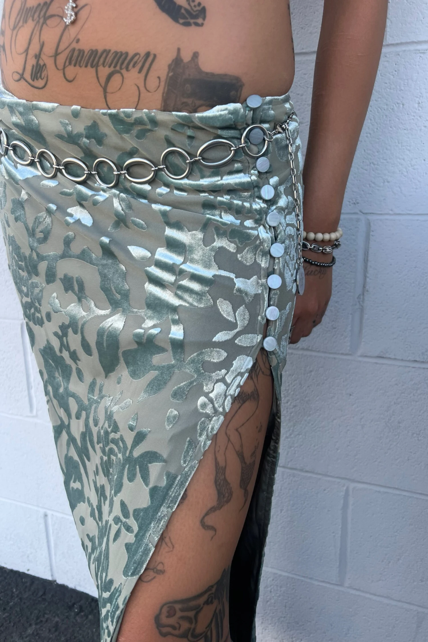 Siren Sage Green High Slit Skirt 4 Siren Sage Green High Slit Skirt - Image 2