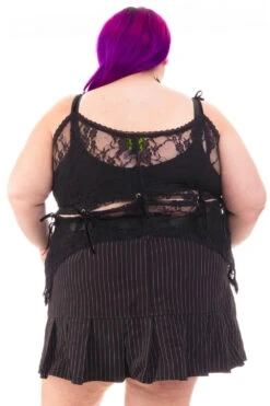 Gwendolyn Black Lace Tie-Up Camisole -TUNNEL Vision Outlet HS115 3458