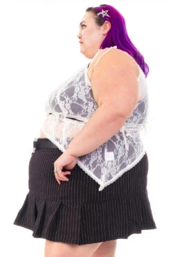 Gwendolyn White Lace Tie-Up Camisole 30 Gwendolyn White Lace Tie-Up Camisole -TUNNEL Vision Outlet HS115 3486