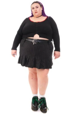 Rosa Black Lace-Trimmed Thermal Long-Sleever -TUNNEL Vision Outlet HS115 3509