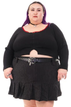 Rosa Black Lace-Trimmed Thermal Long-Sleever -TUNNEL Vision Outlet HS115 3510