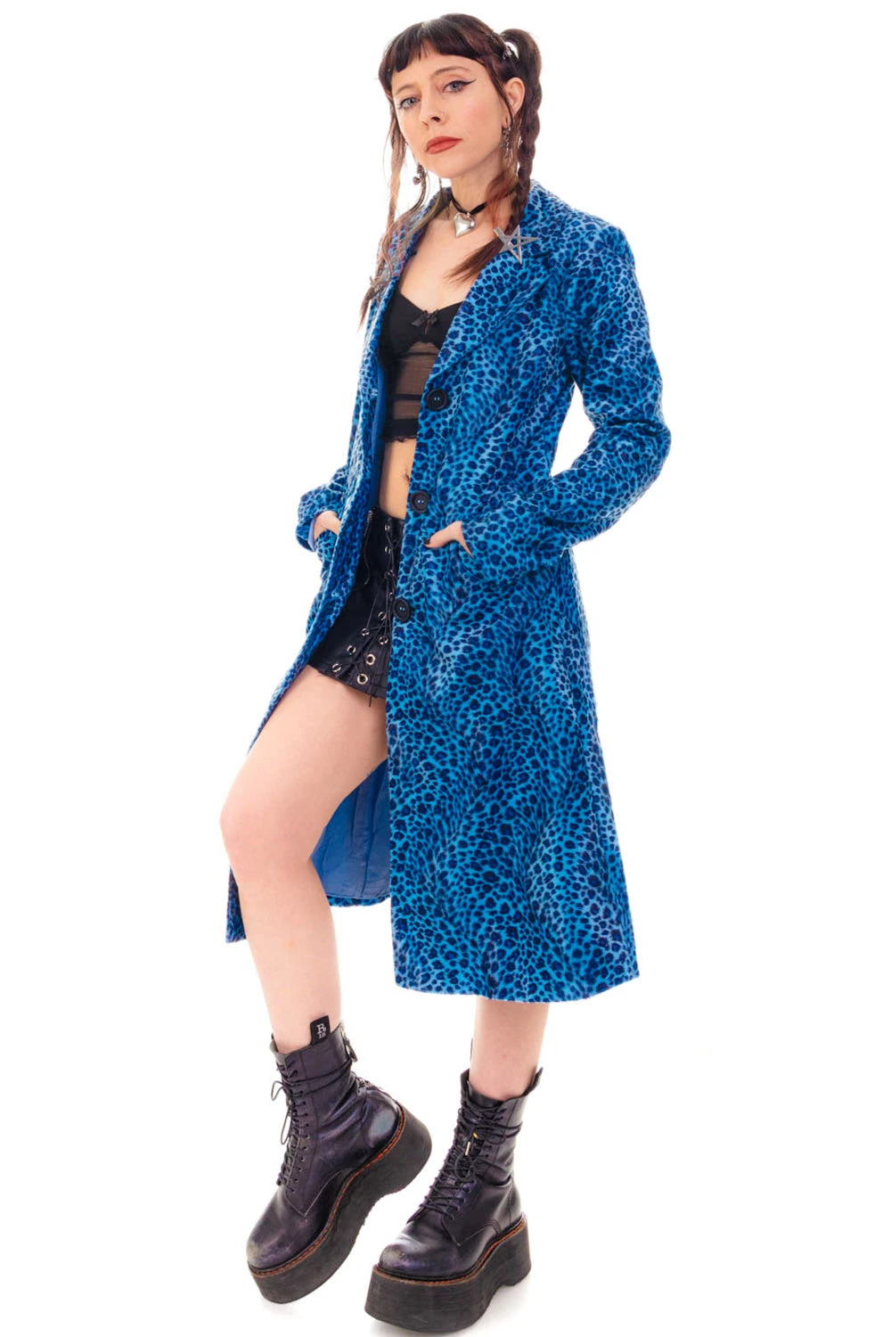 Mazzy Blue Cheetah Longline Jacket 18 Mazzy Blue Cheetah Longline Jacket - Image 16