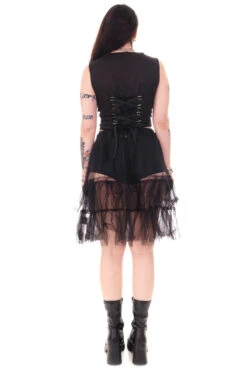 Louisa May Sheer Black Ruffle Skirt -TUNNEL Vision Outlet HS115 3550