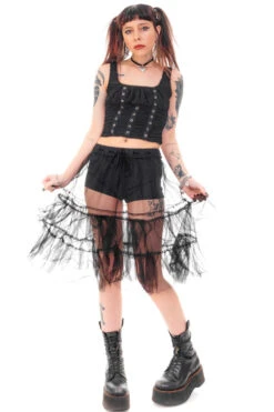 Louisa May Sheer Black Ruffle Skirt -TUNNEL Vision Outlet HS115 3571 cc049554 9d52 4e09 a919 857f39449eff