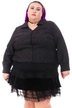 Libby Pinstripe Corset-Lace Shirt 27 Libby Pinstripe Corset-Lace Shirt -TUNNEL Vision Outlet HS115 3585