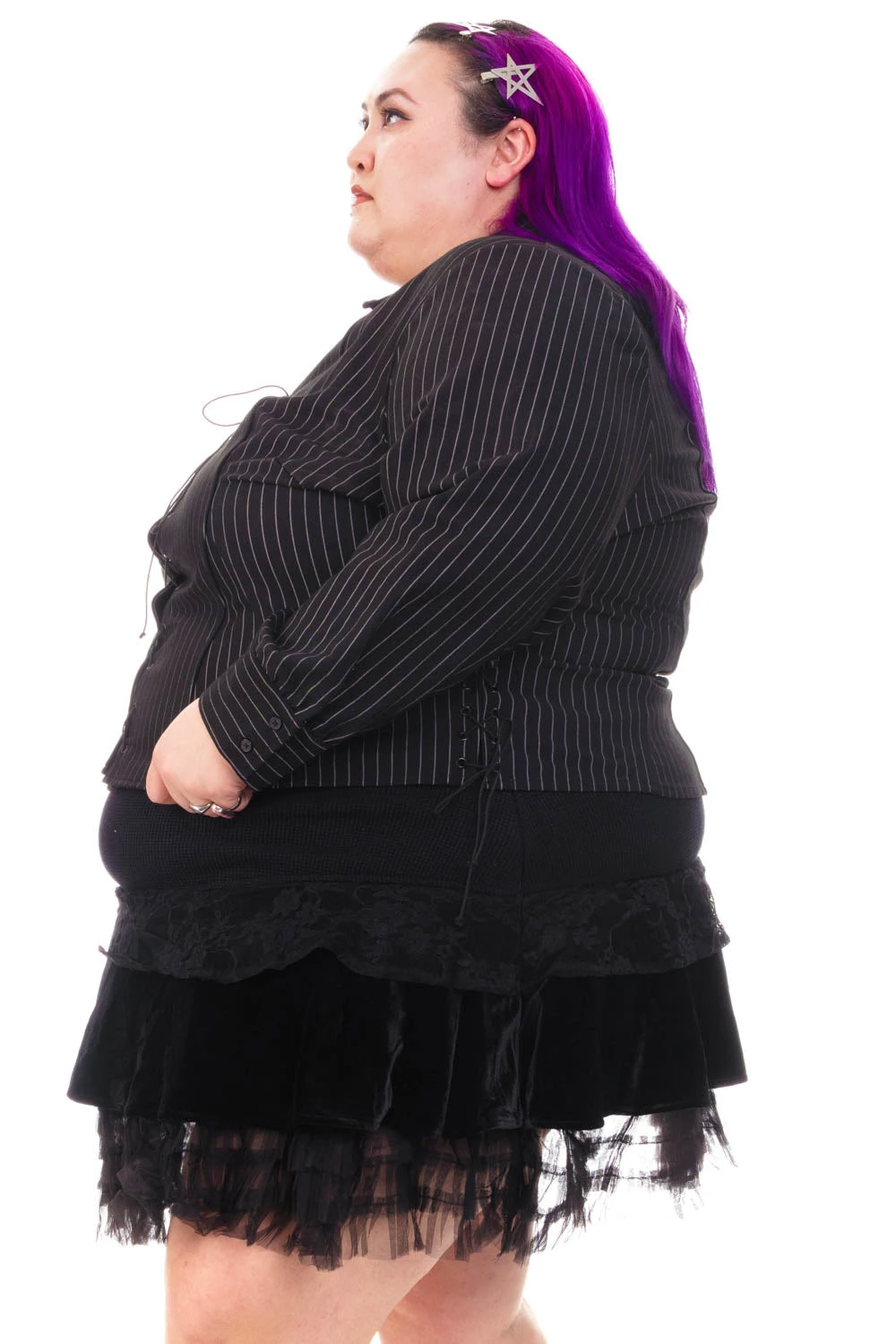 Libby Pinstripe Corset-Lace Shirt 11 Libby Pinstripe Corset-Lace Shirt - Image 9