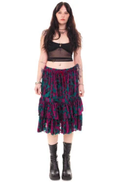 Louisa May Velvet Burnout Ruffle Skirt 29 Louisa May Velvet Burnout Ruffle Skirt -TUNNEL Vision Outlet HS115 3642