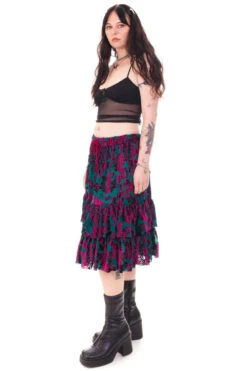 Louisa May Velvet Burnout Ruffle Skirt 30 Louisa May Velvet Burnout Ruffle Skirt -TUNNEL Vision Outlet HS115 3643