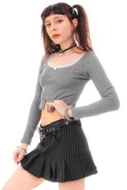 Rosa Grey Lace-Trimmed Thermal Long-Sleever -TUNNEL Vision Outlet HS115 3655 db260375 abd9 43eb a0bf c188ba1510c1