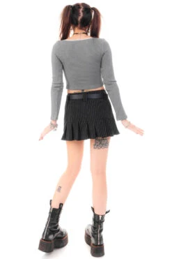 Rosa Grey Lace-Trimmed Thermal Long-Sleever -TUNNEL Vision Outlet HS115 3657