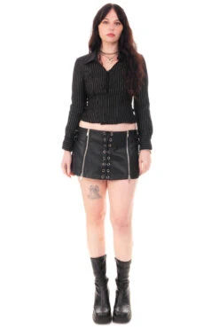 Libby Pinstripe Corset-Lace Shirt 22 Libby Pinstripe Corset-Lace Shirt -TUNNEL Vision Outlet HS115 3710