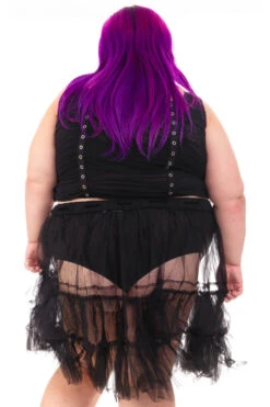 Louisa May Sheer Black Ruffle Skirt -TUNNEL Vision Outlet HS115 3720
