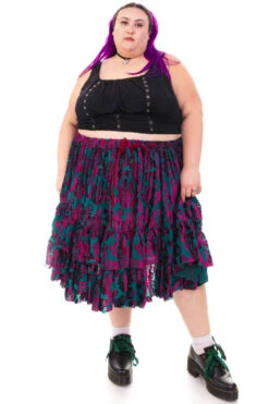 Louisa May Velvet Burnout Ruffle Skirt 32 Louisa May Velvet Burnout Ruffle Skirt -TUNNEL Vision Outlet HS115 3728