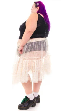 Louisa May Sheer Floral Ruffle Skirt 36 Louisa May Sheer Floral Ruffle Skirt -TUNNEL Vision Outlet HS115 3749