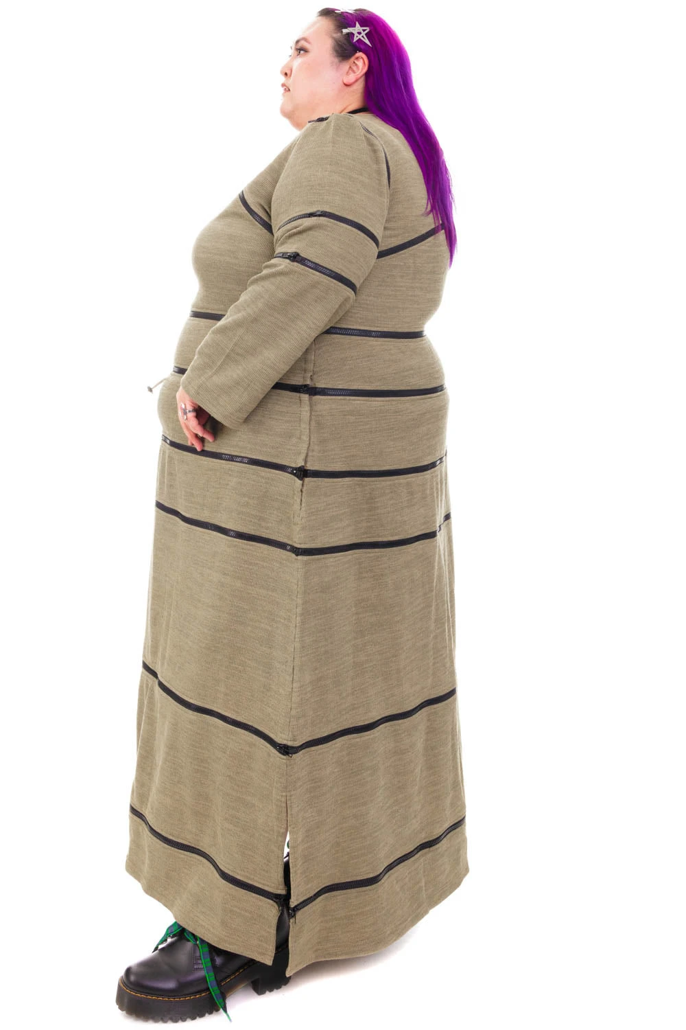 40-in-1 Olive Green Zip-Off Convertible Dress 20 40-in-1 Olive Green Zip-Off Convertible Dress - Image 18