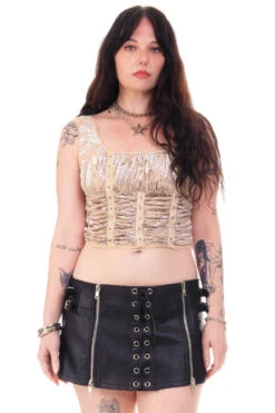 Lexi Cream Velvet Burnout Grommet Top 30 Lexi Cream Velvet Burnout Grommet Top -TUNNEL Vision Outlet HS115 3796