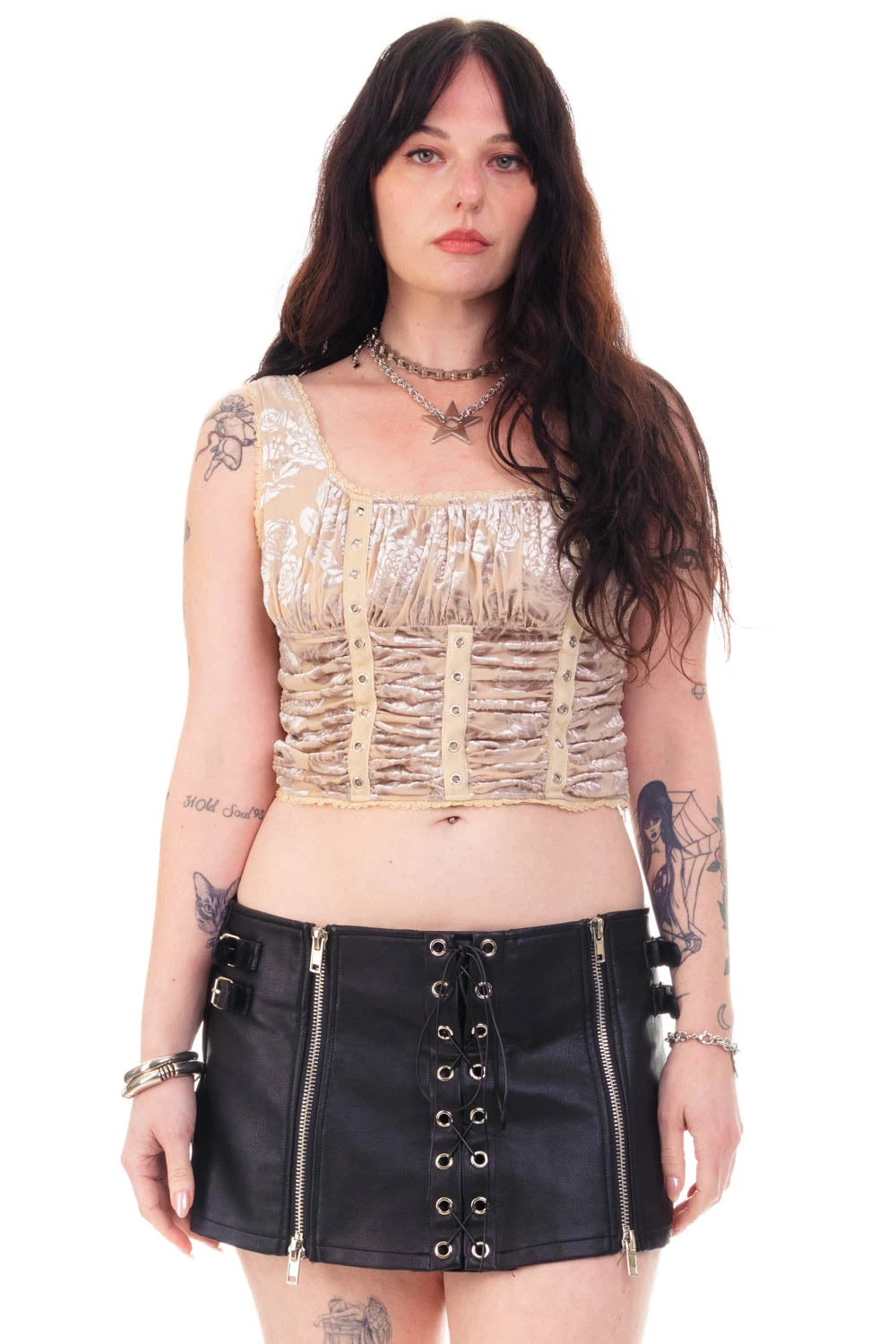 Lexi Cream Velvet Burnout Grommet Top 11 Lexi Cream Velvet Burnout Grommet Top - Image 9