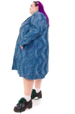Mazzy Blue Cheetah Longline Jacket 32 Mazzy Blue Cheetah Longline Jacket -TUNNEL Vision Outlet HS115 3821