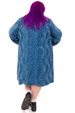 Mazzy Blue Cheetah Longline Jacket 34 Mazzy Blue Cheetah Longline Jacket -TUNNEL Vision Outlet HS115 3824