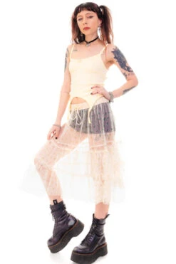 Louisa May Sheer Floral Ruffle Skirt 41 Louisa May Sheer Floral Ruffle Skirt -TUNNEL Vision Outlet HS115 3851 32c263b9 ee14 4d1f af31 2ac73de6935a