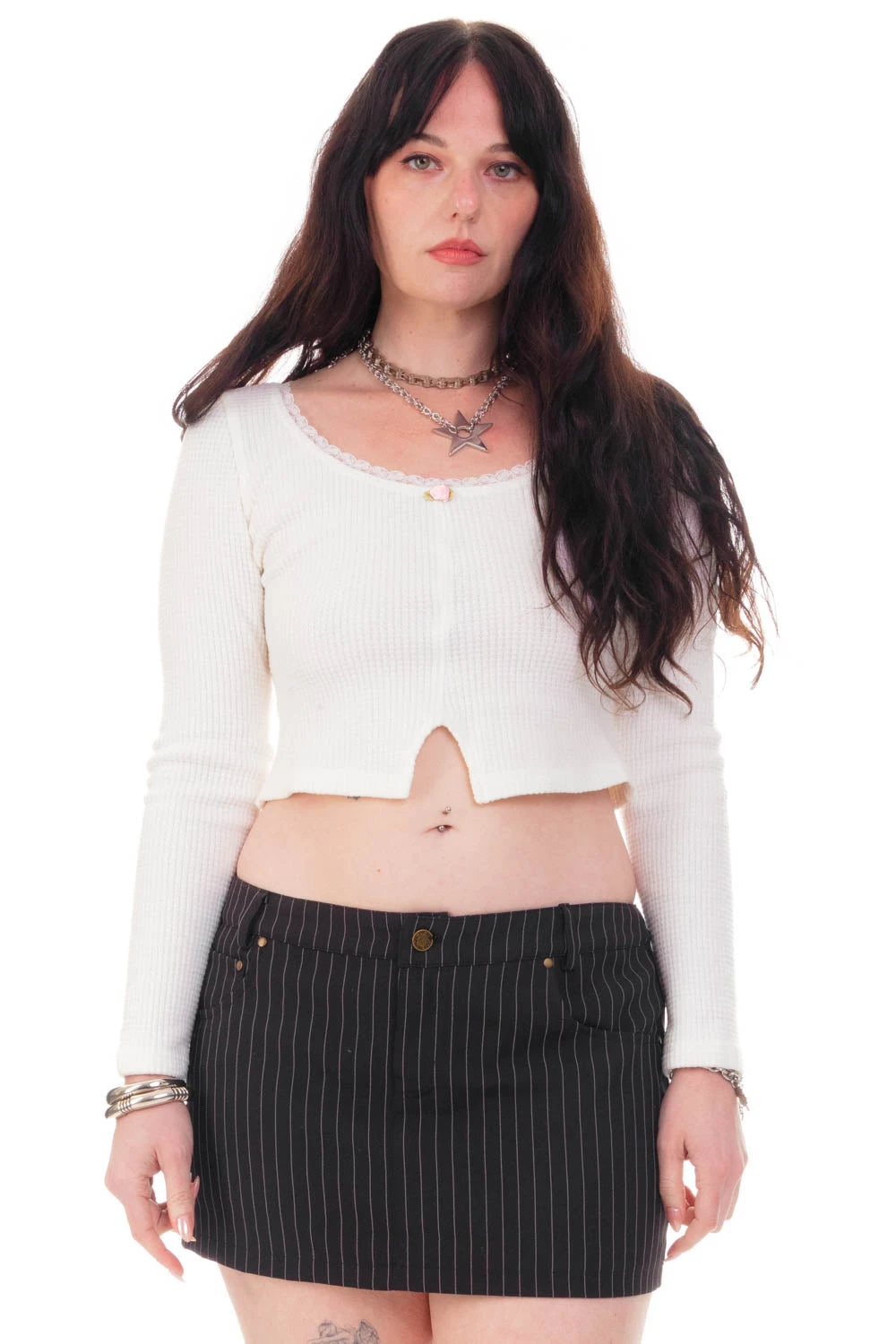 Rosa White Lace-Trimmed Thermal Long-Sleever 10 Rosa White Lace-Trimmed Thermal Long-Sleever - Image 8