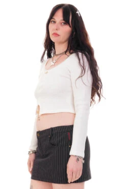 Rosa White Lace-Trimmed Thermal Long-Sleever 30 Rosa White Lace-Trimmed Thermal Long-Sleever -TUNNEL Vision Outlet HS115 3885