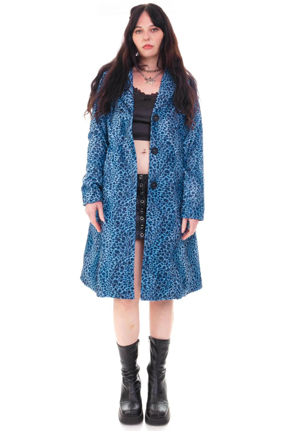 Mazzy Blue Cheetah Longline Jacket 8 Mazzy Blue Cheetah Longline Jacket - Image 6
