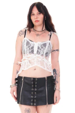Gwendolyn White Lace Tie-Up Camisole 25 Gwendolyn White Lace Tie-Up Camisole -TUNNEL Vision Outlet HS115 3970