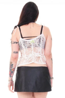 Gwendolyn White Lace Tie-Up Camisole 27 Gwendolyn White Lace Tie-Up Camisole -TUNNEL Vision Outlet HS115 3973