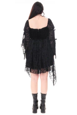 Desdemona Black Velvet Mix Dress 28 Desdemona Black Velvet Mix Dress -TUNNEL Vision Outlet HS115 3980