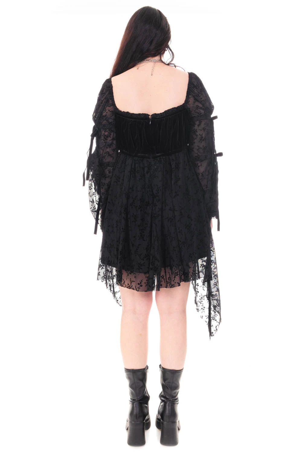 Desdemona Black Velvet Mix Dress 12 Desdemona Black Velvet Mix Dress - Image 10