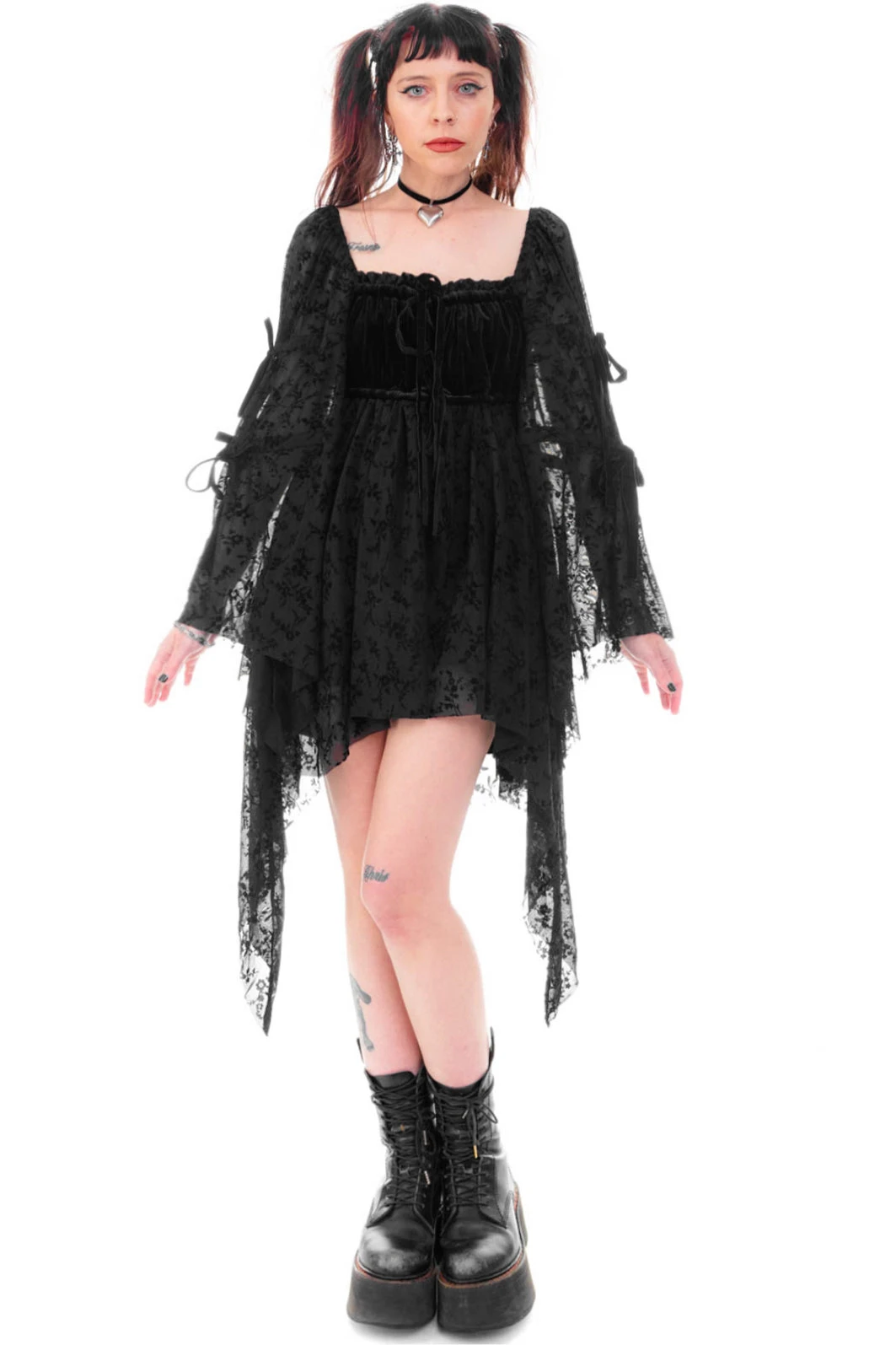 Desdemona Black Velvet Mix Dress 14 Desdemona Black Velvet Mix Dress - Image 12