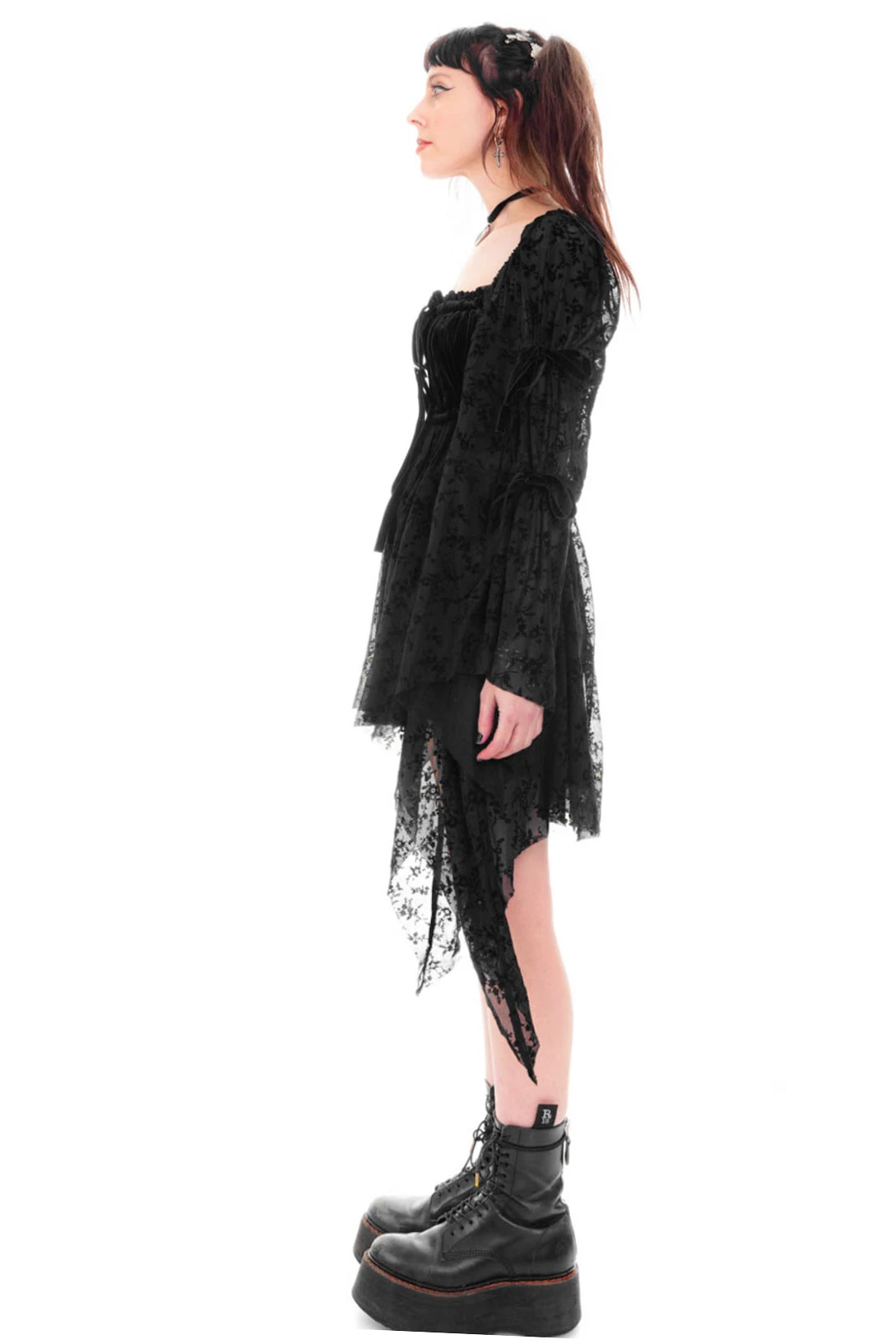 Desdemona Black Velvet Mix Dress 17 Desdemona Black Velvet Mix Dress - Image 15
