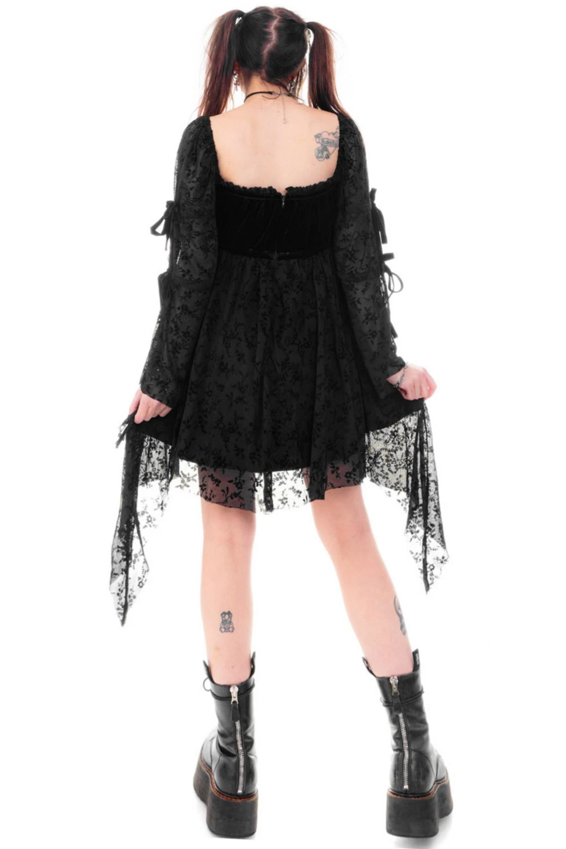 Desdemona Black Velvet Mix Dress 19 Desdemona Black Velvet Mix Dress - Image 17