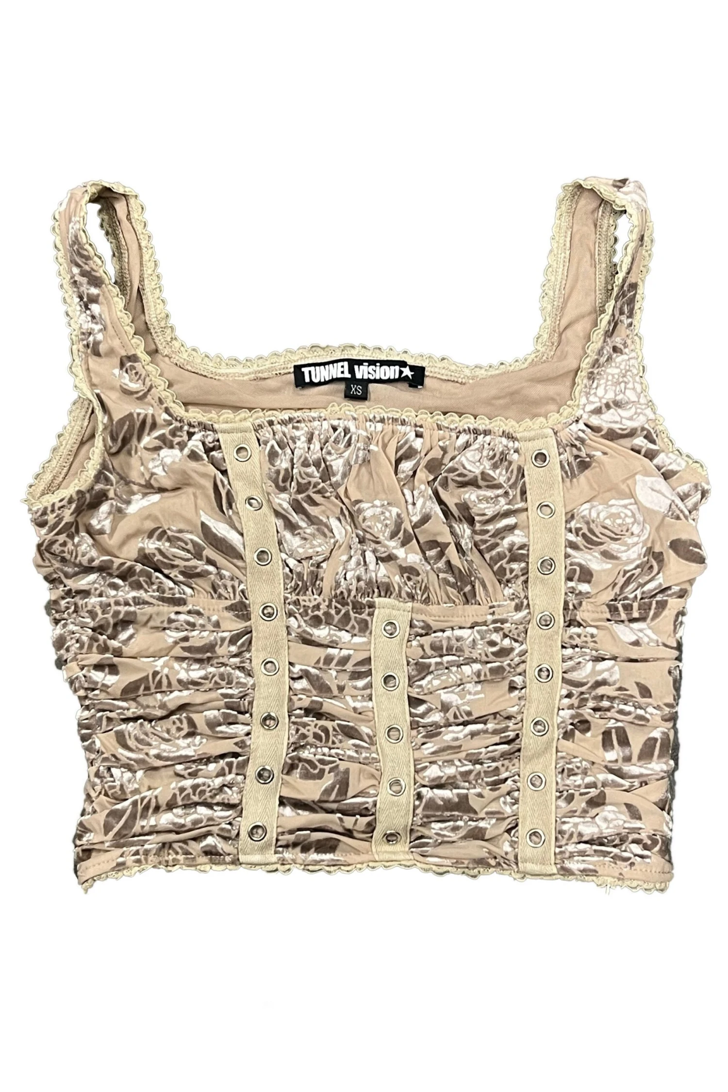 Lexi Cream Velvet Burnout Grommet Top 3 Lexi Cream Velvet Burnout Grommet Top