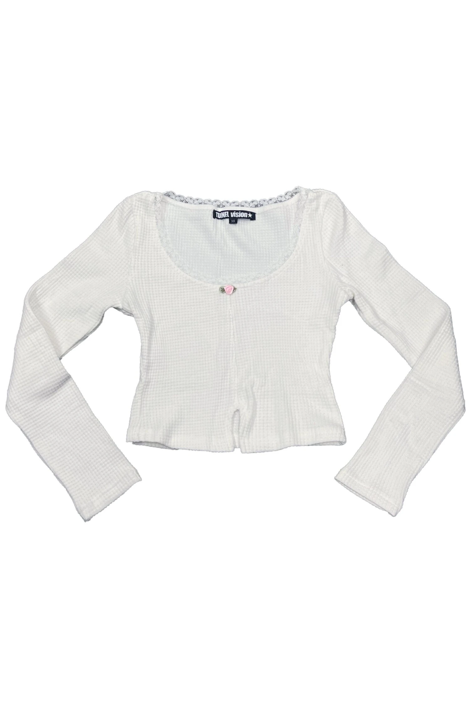 Rosa White Lace-Trimmed Thermal Long-Sleever 3 Rosa White Lace-Trimmed Thermal Long-Sleever