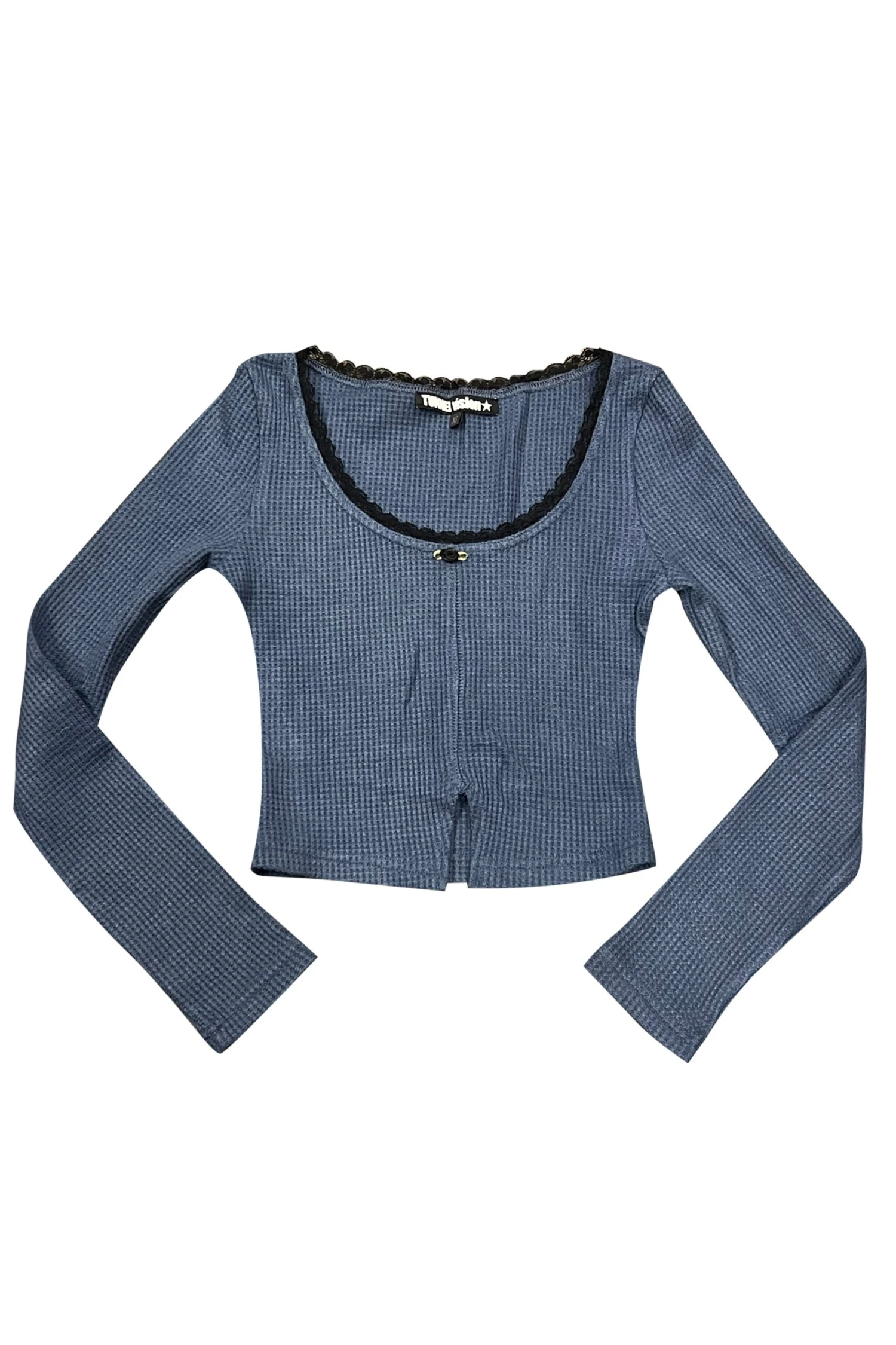 Rosa Blue Lace-Trimmed Thermal Long-Sleever 3 Rosa Blue Lace-Trimmed Thermal Long-Sleever