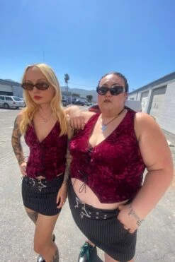 Evie Burgundy Velvet Lace-Up Top 28 Evie Burgundy Velvet Lace-Up Top -TUNNEL Vision Outlet IMG 1371 70422233 f421 4717 88ca 56f6dd44424e