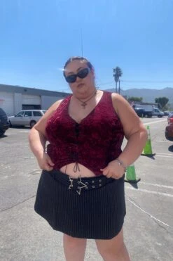 Evie Burgundy Velvet Lace-Up Top 26 Evie Burgundy Velvet Lace-Up Top -TUNNEL Vision Outlet IMG 1380 94dd8a70 fe53 4d3e b08c c832995fc4c0